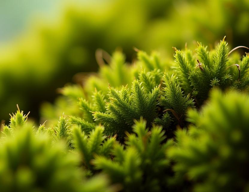 Large scale preserved moss art with varied textures