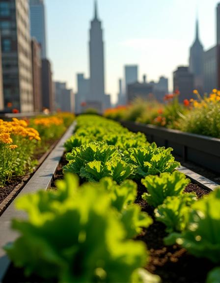 Rooftop urban farm in Long Island City